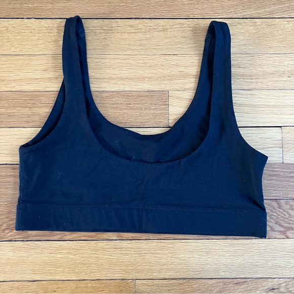 Pact Black Soft Comfy Lounge Organic Cotton Double Scoop Bralette Medium - Picture 5 of 5